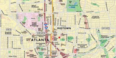 মানচিত্র midtown আটলান্টা